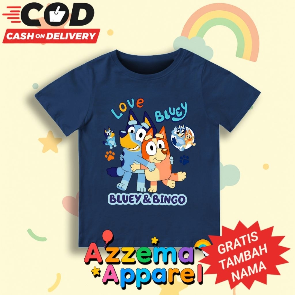 Fashion Anak Bluey / Baju Anak Bluey / Kaos Anak Bluey