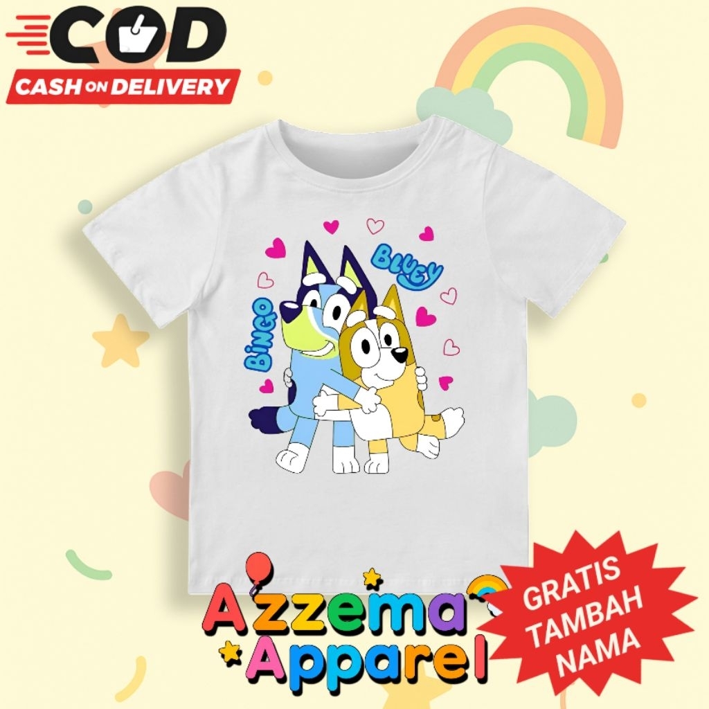Kaos Anak Bluey / Baju Anak Bluey / T-shirt Anak Bluey