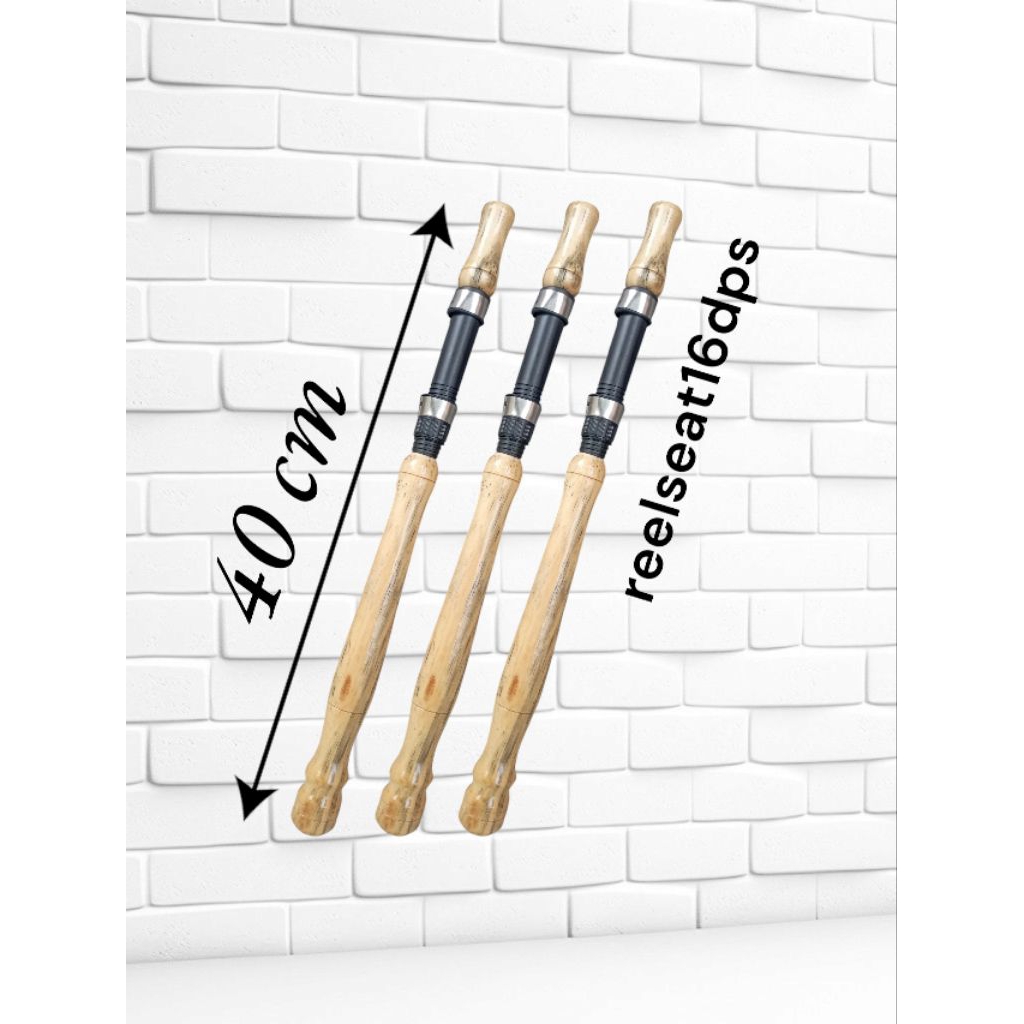 gagang joran pancing kayu 40cm + reelseat16dps