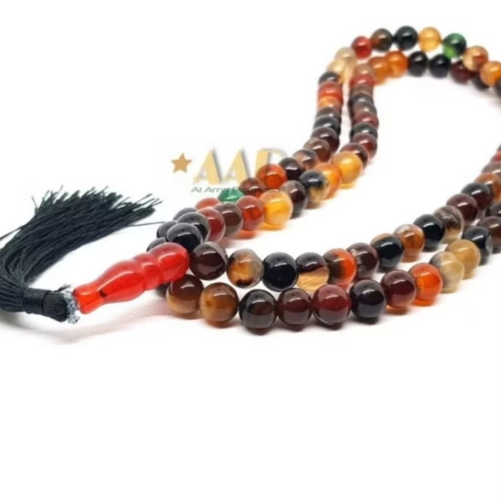 TASBIH BATU AKIK MADU SULAIMAN / TASBIH BATU ALAM SULAIMAN MADU 8MM 99 BUTIR