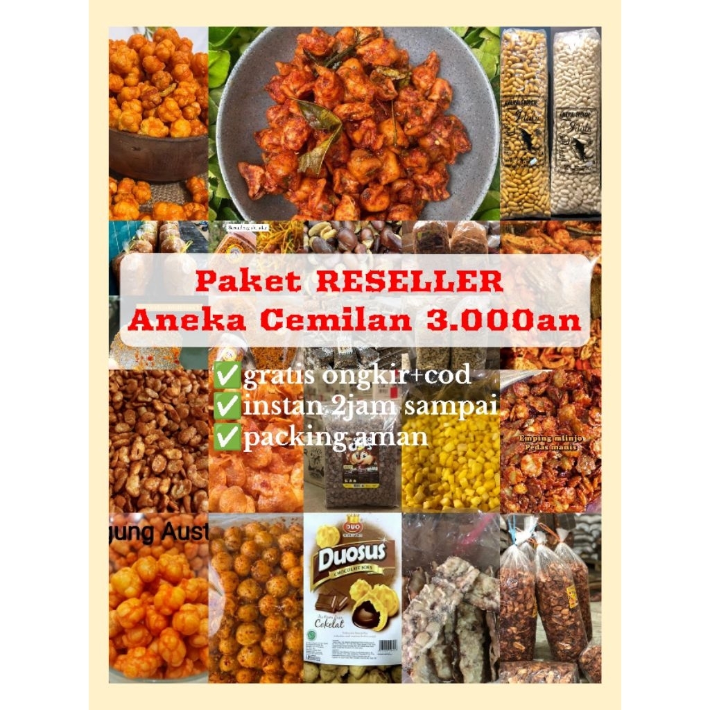 

10PCS PAKET RESELLER CEMILAN/ SNACK TERMURAH BASRENG CIMOL TERLARIS
