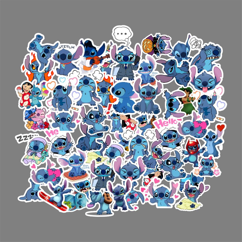 

STIKER PACK KARTUN STITCH ISI 55 PCS STIKER PACK VIRAL STIKER PACK AESTHETIC STIKER ESTETIK STITCH STIKER LAPTOP
