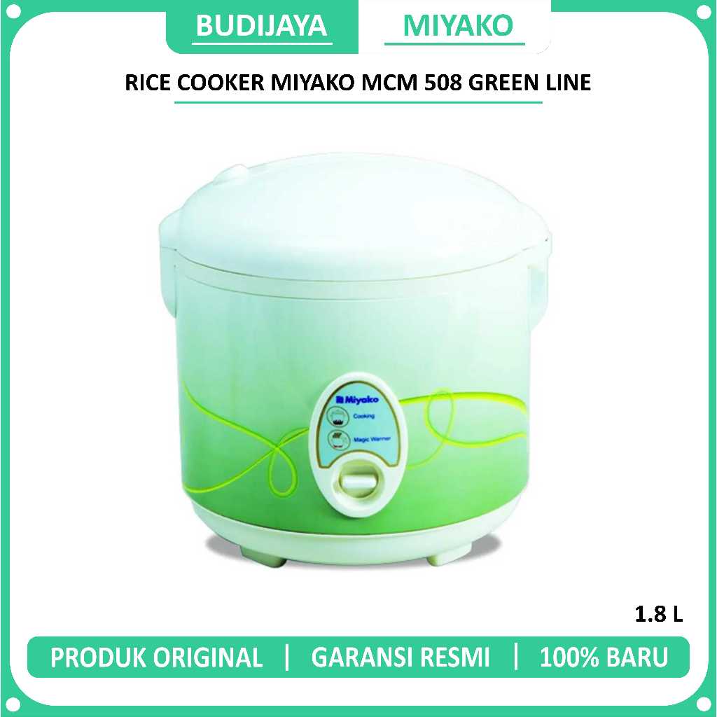 RICE COOKER MIYAKO MCM-508 NEW GREEN LINE