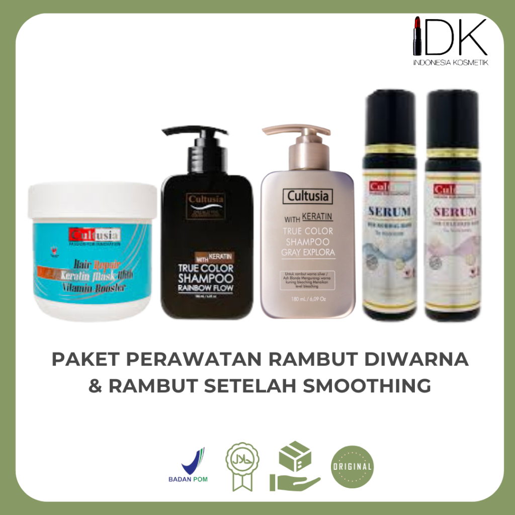 Cultusia Paket Keratin Perawatan Rambut Diwarna & Perawatan Rambut Smoothing