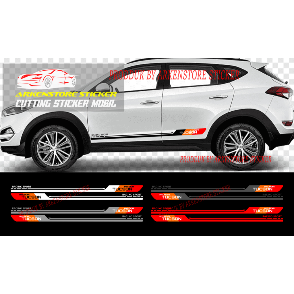 Stiker mobil Hyundai Tucson cutting stiker sticker mobil Tucson stiker terbaru
