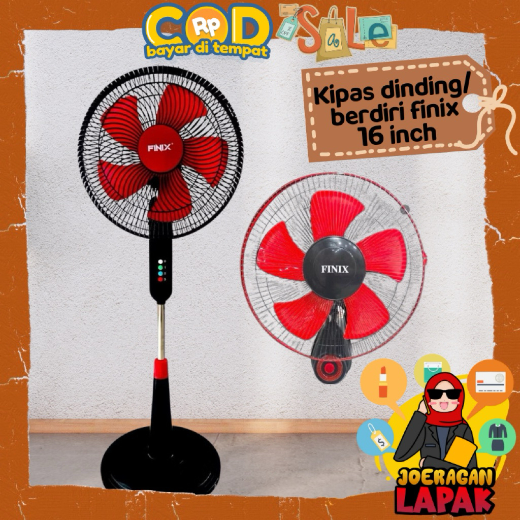 [JOERAGAN LAPAK] KIPAS ANGIN BERDIRI / DINDING STANDFAN WALLFAN FINIX MURAH 16 INCH BESAR JUMBO GANT