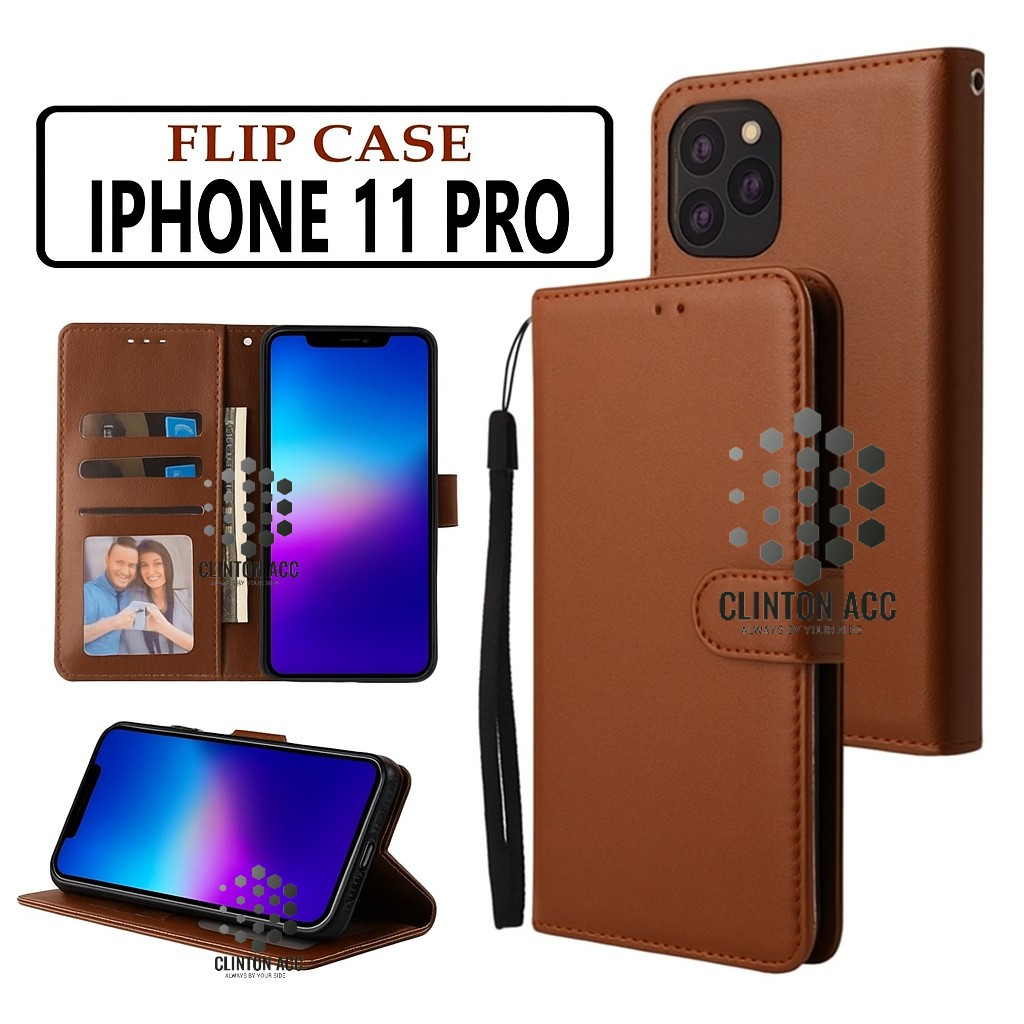 CASE HP IPHONE 11 PRO FLIP WALLET LEATHER DOMPET KULIT SOFTCASE PREMIUM FLIP COVER SARUNG BUKA TUTUP