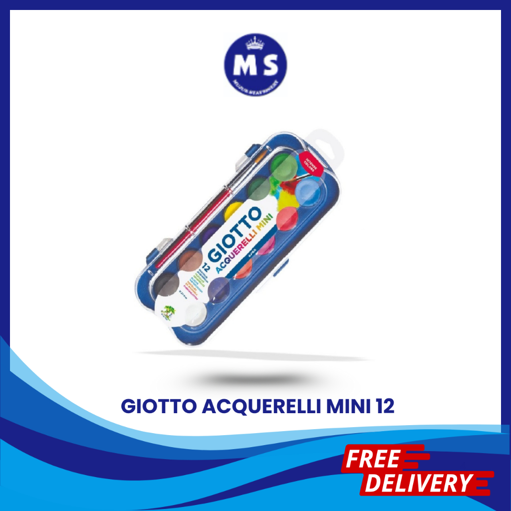 

Giotto Acquerelli MINI 12 Warna Water Color Cake / Cat Air 23mm 3523