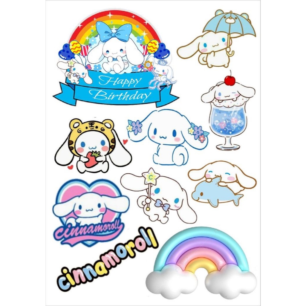 TOPPER CINNAMOROLL custom nama / Perlengkapan Dekorasi CAKE ULTAH