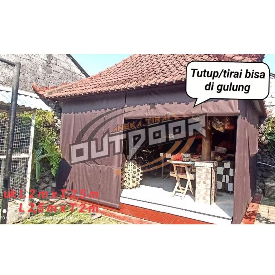 Tirai kain waterproof/Tirai kain gulung lengkap dg penggulung