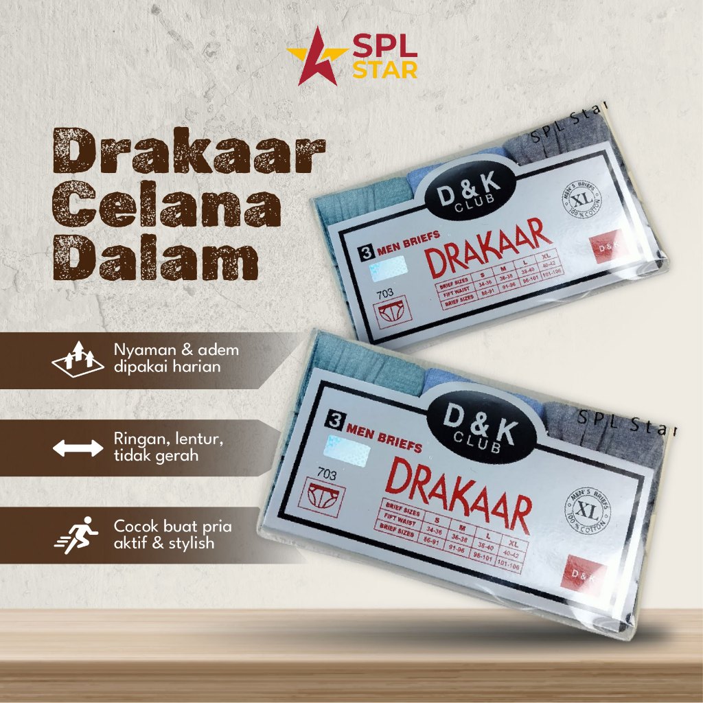 Drakaar celana dalam pria isi 3