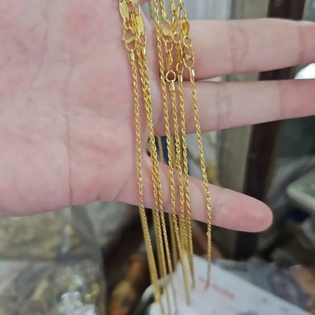 kalung tipis kuning emas asli