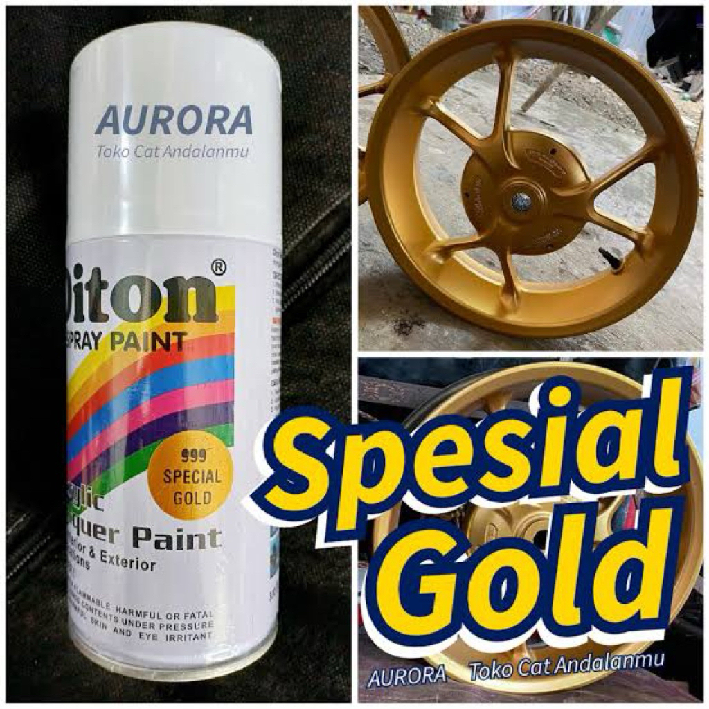 Cat Pilok Diton Spray Paint 999 SPECIAL GOLD 300ml Kuning Emas Spesial Mengkilap Seperti Emas Pilox 