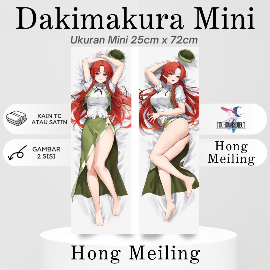 DAKIMAKURA Mini HONG MEILING Touhou Project - Sarung bantal Mini Waifu Anime Toho Project