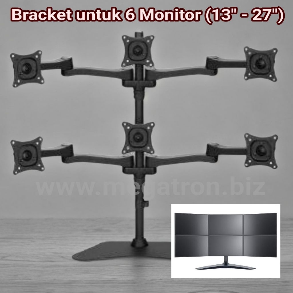 Bracket untuk 6 Monitor (13 - 27 inch)