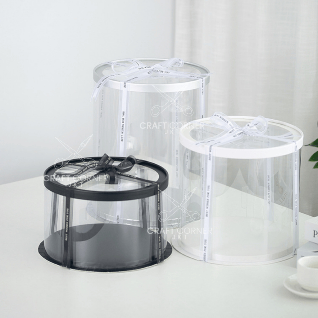 

Kotak Bening / Box Mika Transparan / Buket Bunga Kue Cake Kado Hadiah Bulat Bundar