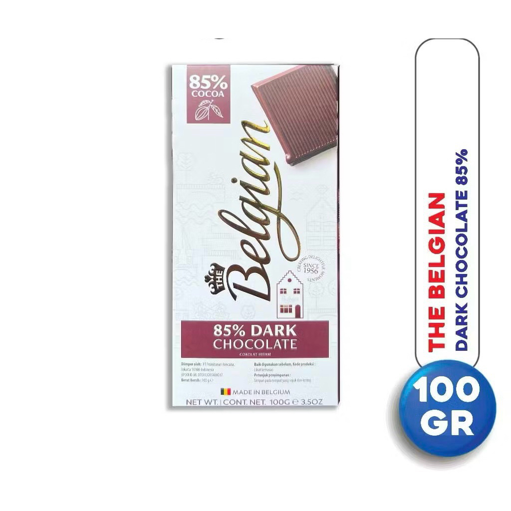 

THE BELGIAN Dark Chocolate 85% 100 gram Cokelat Hitam