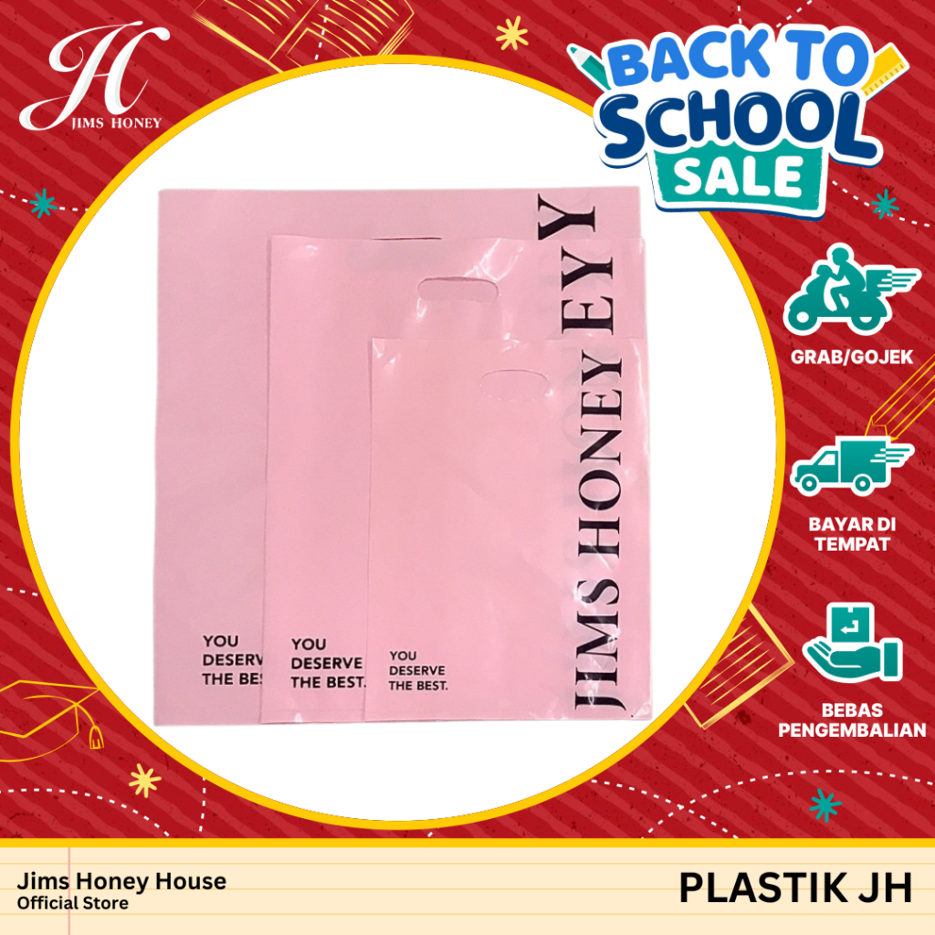 

JIMS HONEY PLASTIK KANTONG BELANJA KRESEK PINK SHOPPING BAG JIMSHONEY