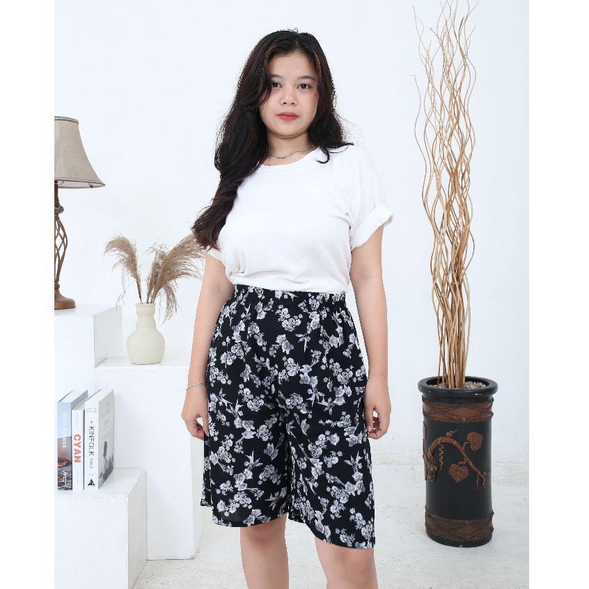 Celana Pendek Kulot Rayon Rumahan Untuk Santai Motif Lucu Bahan Rayon Viscose Premium