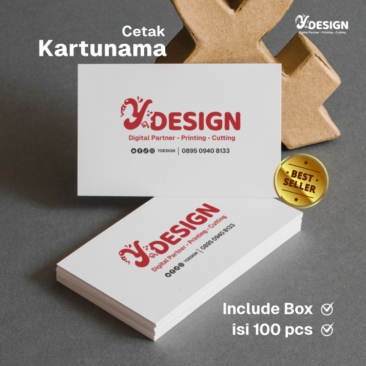 

Cetak Kartunama Custom - 1Box (100pcs) Kartunama Bahan kertas Art paper