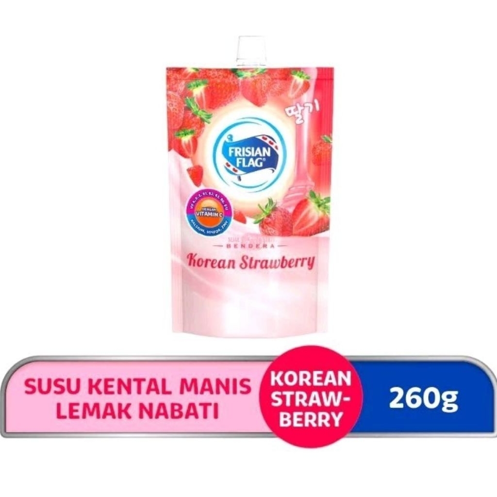 

Muraah... Frisian Flag (Bendera) Kental Manis Korean Strawbery Pouch 260g