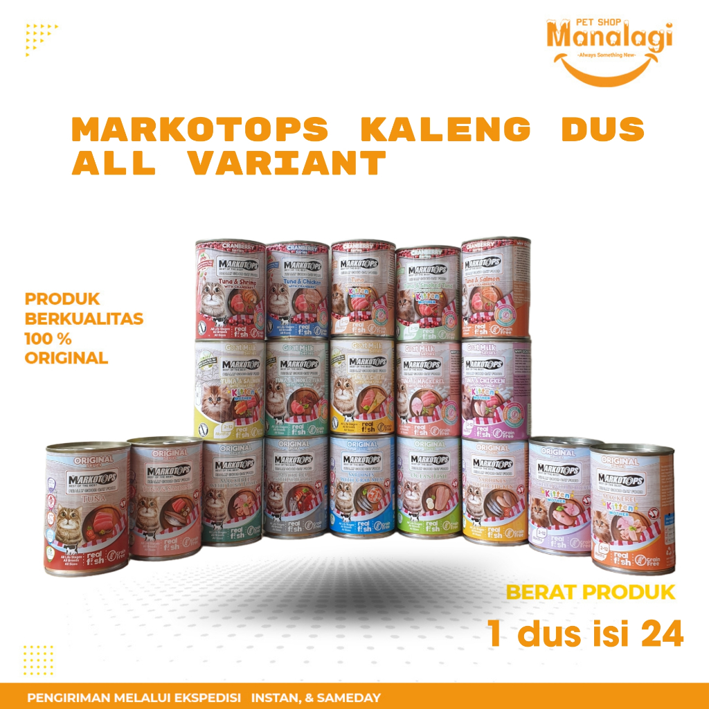 MARKOTOPS Makanan Kucing Basah MARKOTOPS Kaleng 400 gr 1 DUS Isi 24 Pcs
