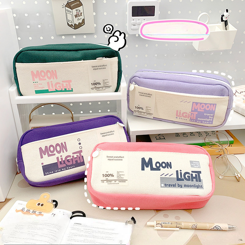 

batamall - KOTAK PENSIL PREMIUM KANVAS IMPORT SERI MOON LIGHT #ST193 TEMPAT PENSIL PENA ANAK SEKOLAH SD SMP KASUAL PENSIL CASE ORGANIZER SERBA GUNA UNIK LUCU POPULER HADIAH ULANG TAHUN KADO HAMPERS SOUVENIRS