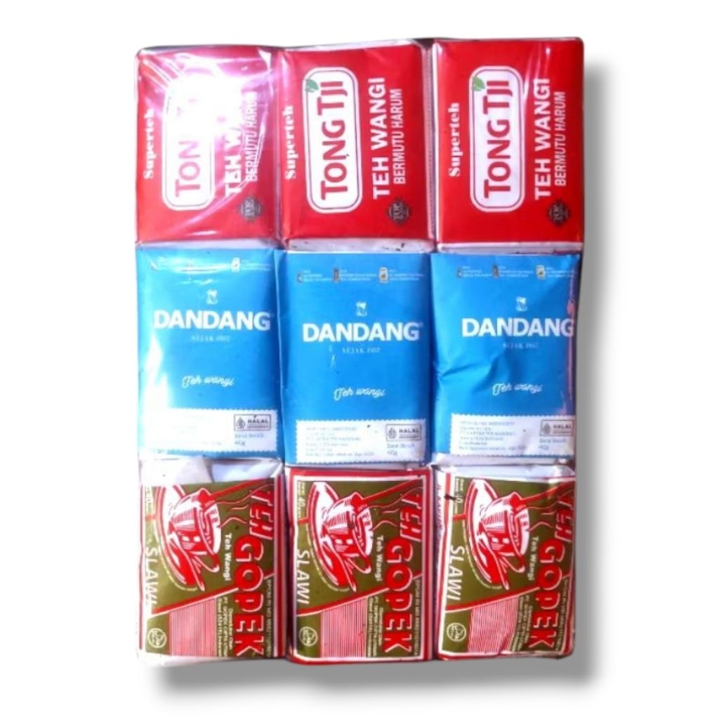 

9pcs [Gopek.Dandang.Tongtji] Racikan Es Teh Jumbo Khas Solo @40 Gr Grosir Terlaris
