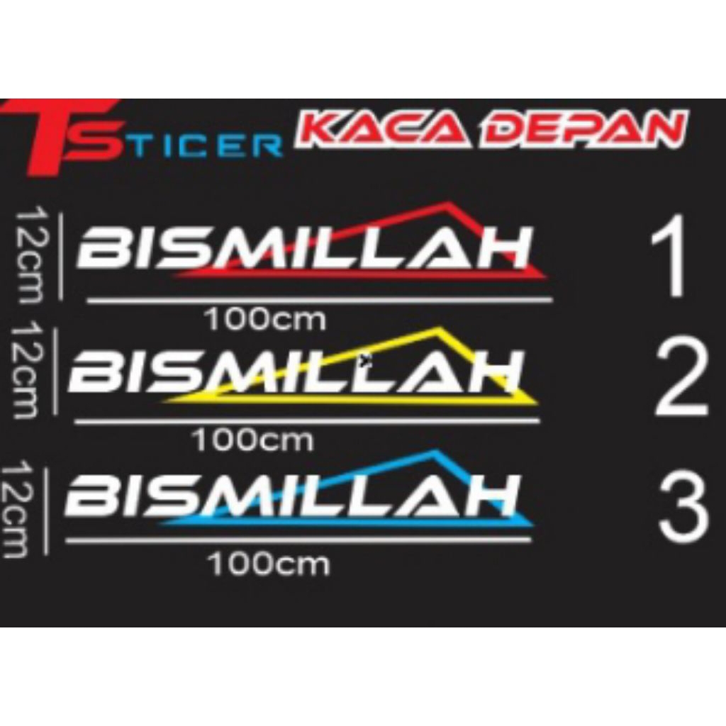tulisan bismillah di kaca mobil