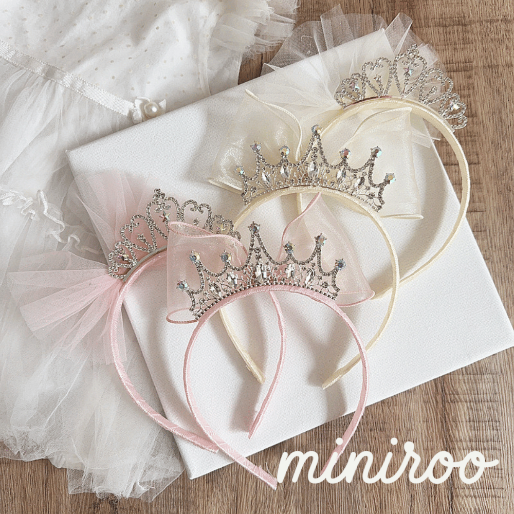 Miniroo Bando Bandana Mahkota Princess Tille Korea Anak Perempuan Aurora