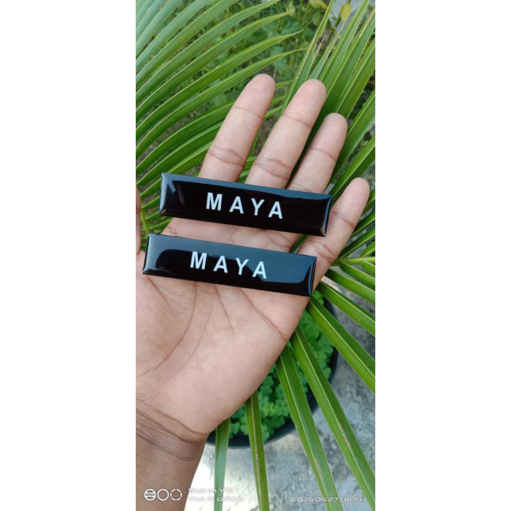 

Nama Dada / Nametag Aklirik Full Hitam 2x8 cm