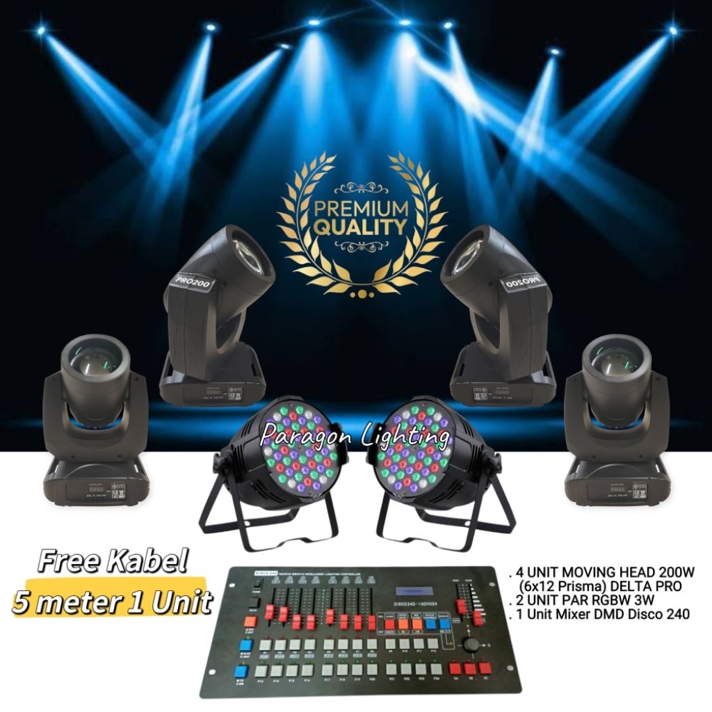 Lampu LED Moving Beam 200W Pro 2025