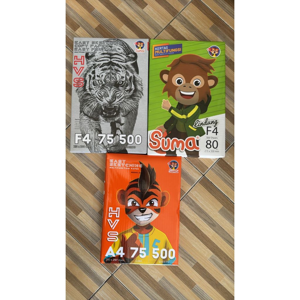 

KERTAS HVS SUMA A4 F4 75GR DAN 80GR