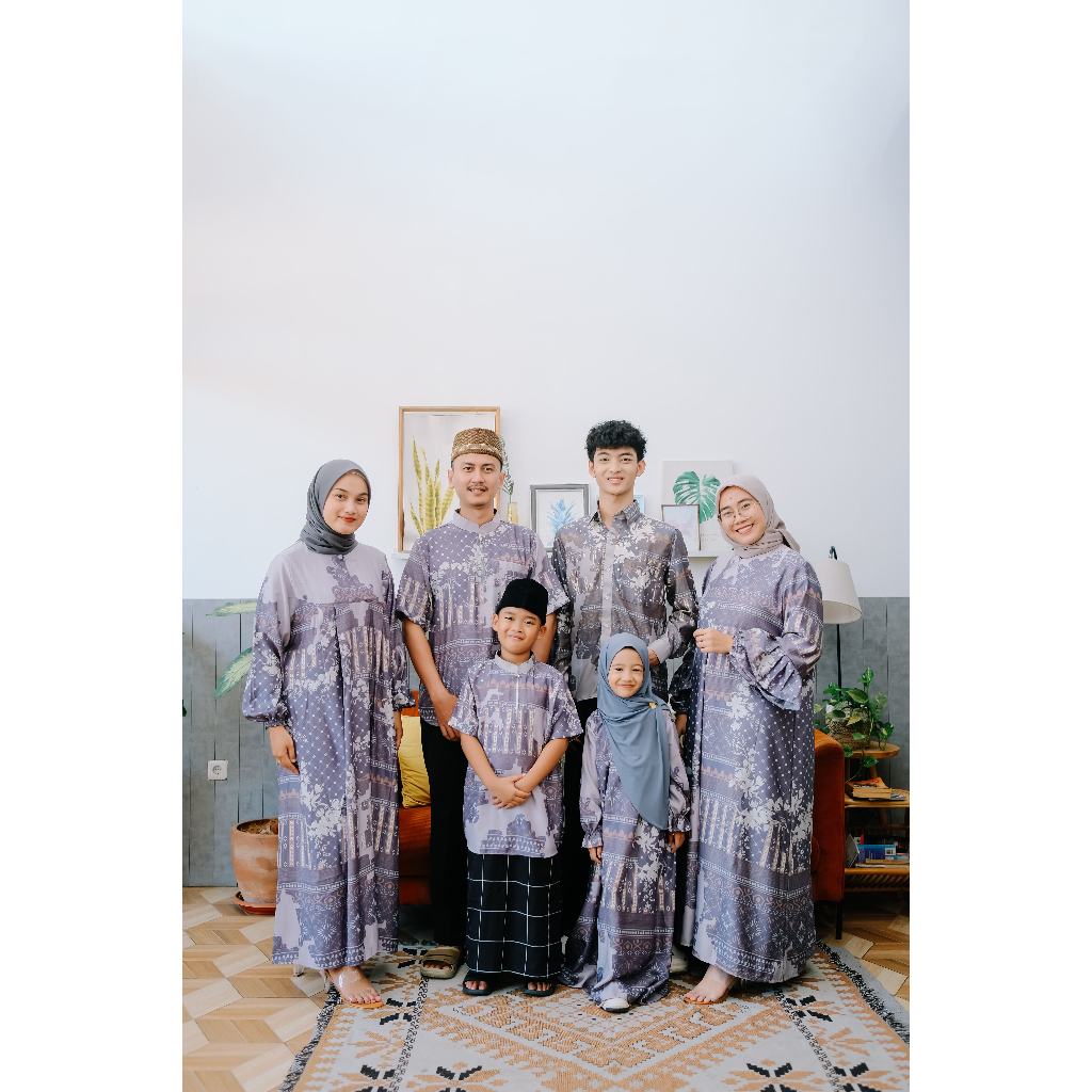 Bersamatemanhidup- Baju Muslim Sarimbit // Turkish Grey // Raya Series Couple Family // Baju Couple 