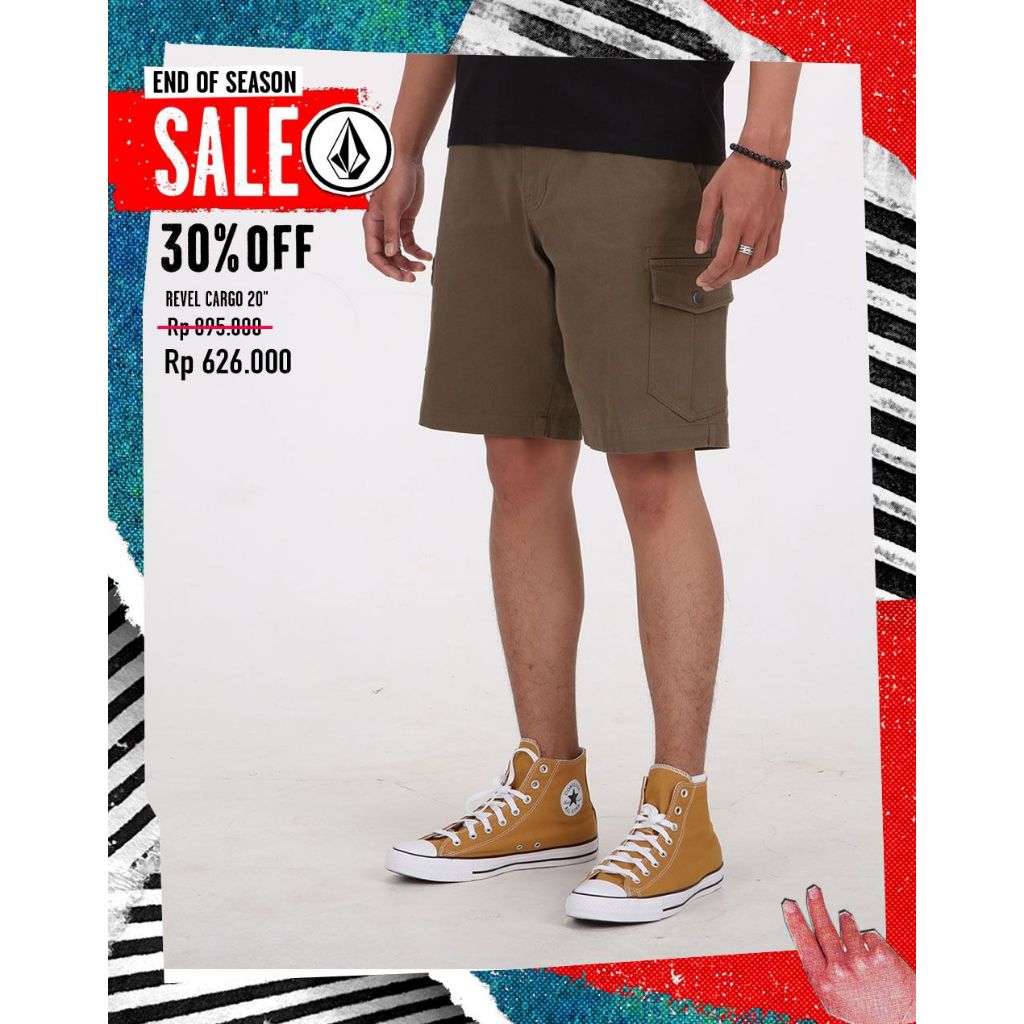 RAYSURF VOLCOM SALE CELANA PENDEK PRIA 340103952 ORIGINAL