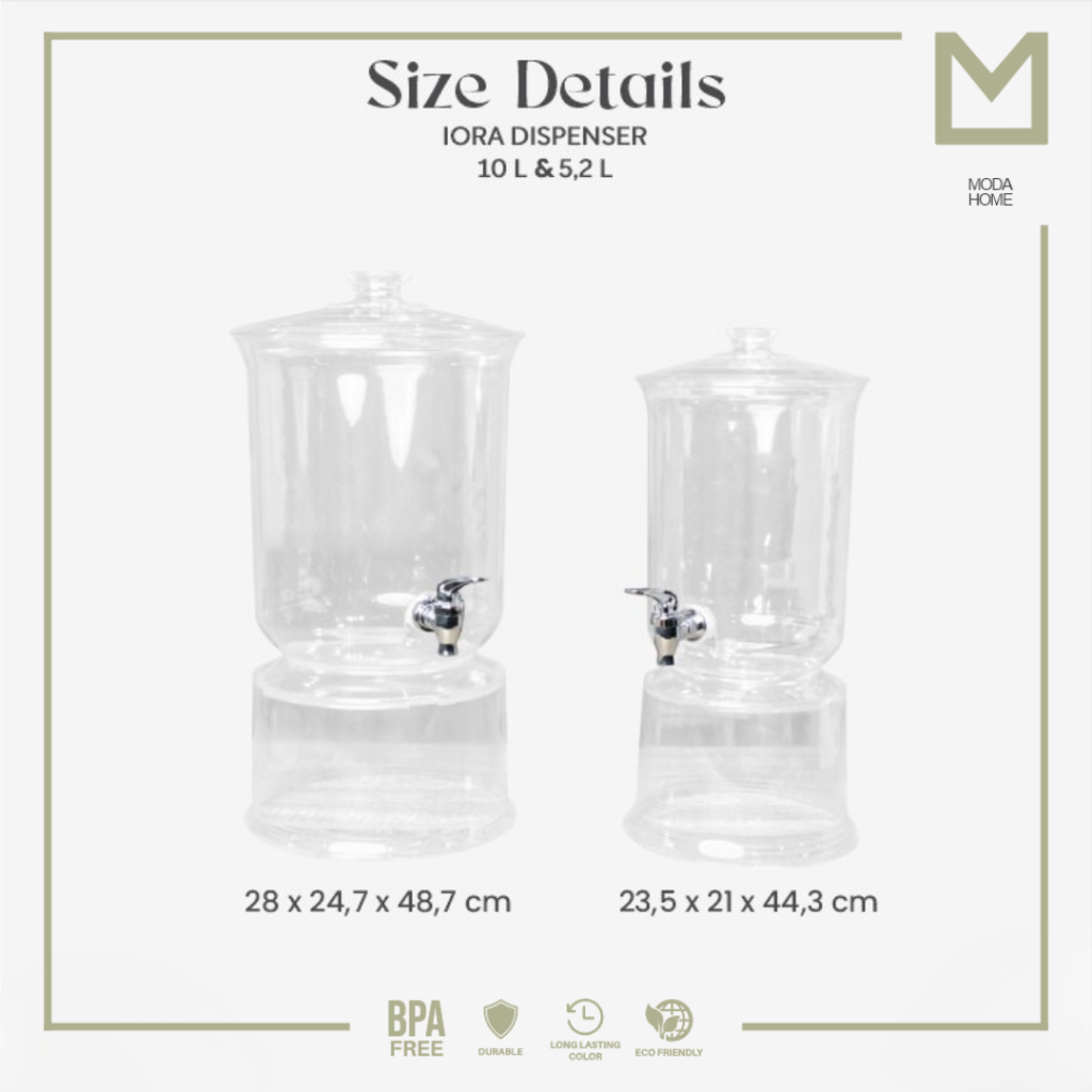 IORA DISPENSER 5,2 & 10 LT/ DISPENSER JUICE/ WADAH JUICE/ DISPENSER AESTHETIC