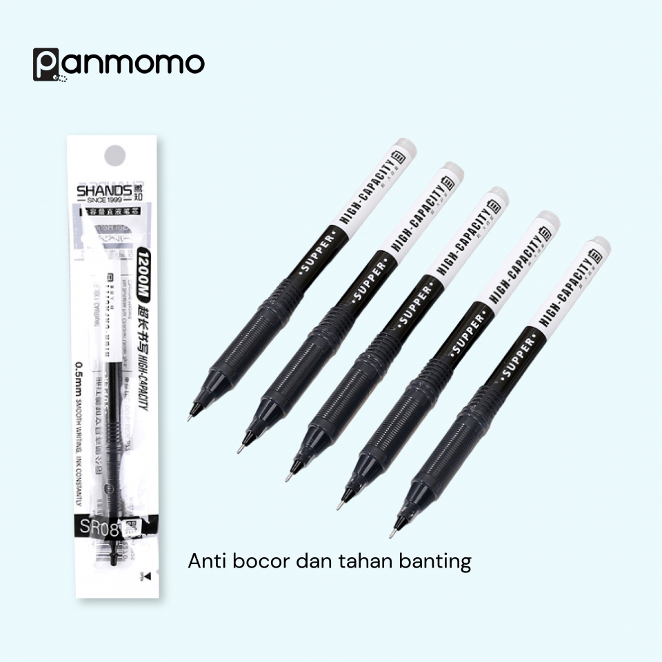 

Pulpen Tinta Hitam 0,5 High Capacity Gel Ink Pen 0.5mm Bolpen Pena Ballpoint Alat Tulis Stationery