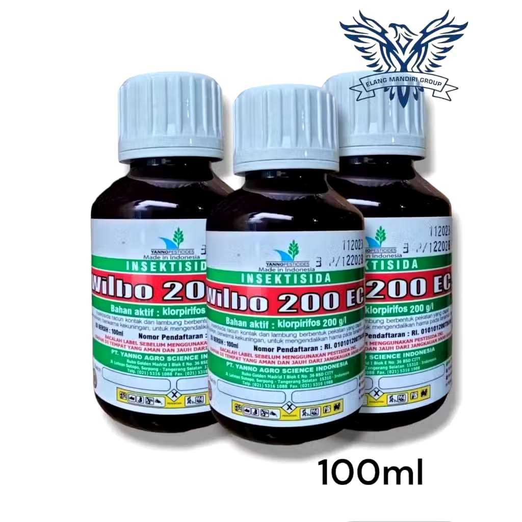 Wilbo 200EC 100ml Insektisida Klorpirifos 200g/l Mengendalikan Hama Ulat Grayak Yanno Agro Ronsha