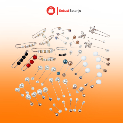 ACC151 Jepit Baju Pin Jilbab Kerudung Mutiara Mini Bros Pearl Set Isi 3 Pcs Aksesoris Wanita Murah Y