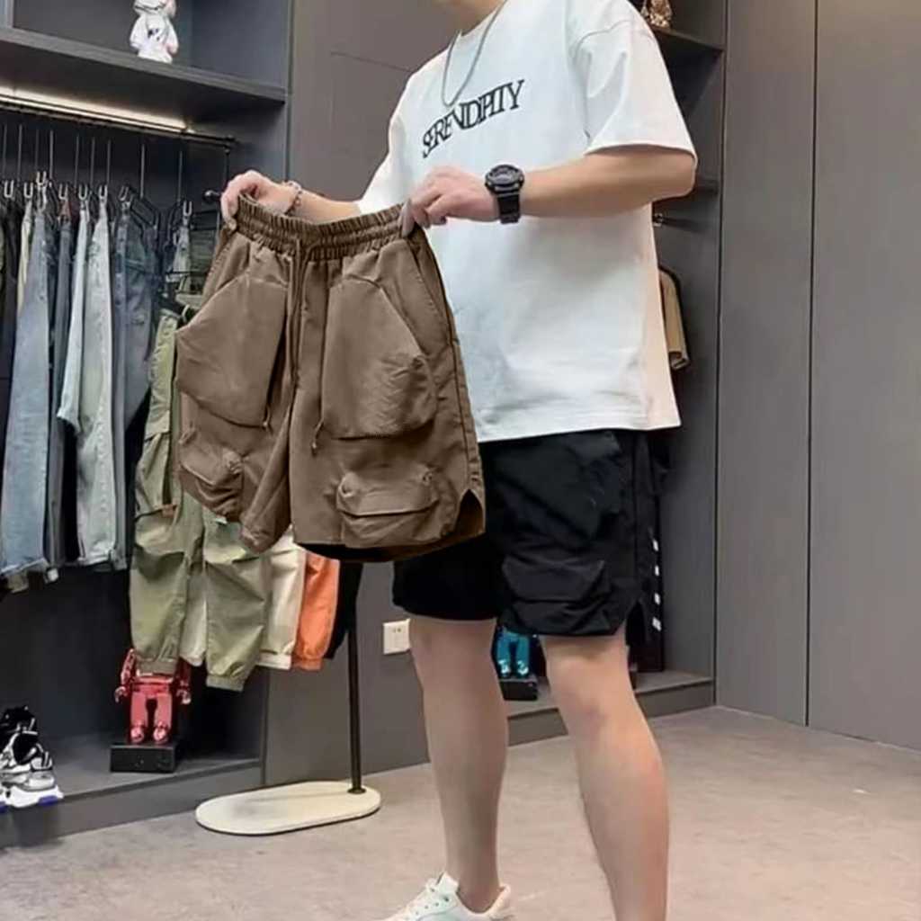 Celana Pria Pendek Celana Cargo Pendek Pria Casual Harian  Celana Pendek Cargo Pria Simple Keren