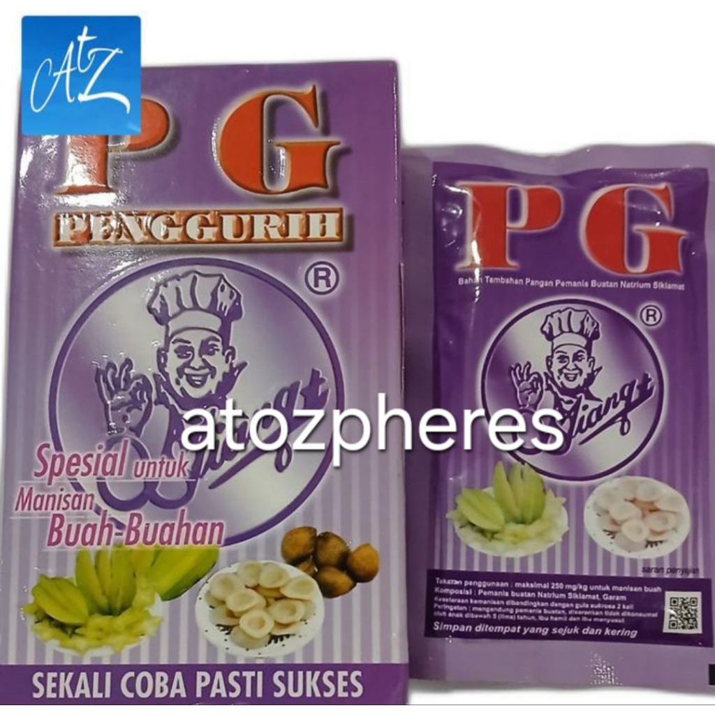 

Bahan Tambahan Pangan PG PENGGURIH Spesial untuk Manisan Buah - Buahan 60g ( 4 sachet x 15g )
