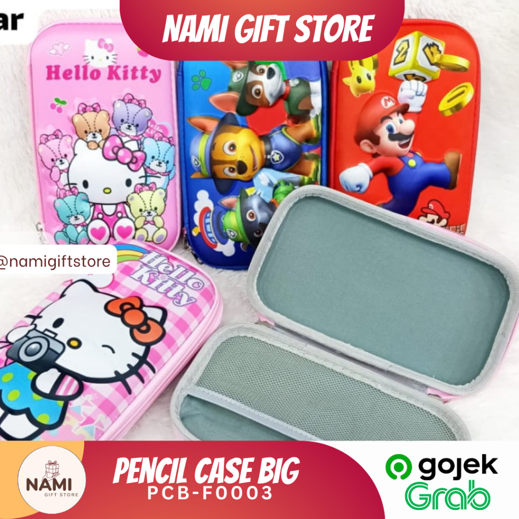 

[PCB-F0003] Pencil Case Big Tempat Pensil Besar Karakter Kartun Resleting Motif Timbul
