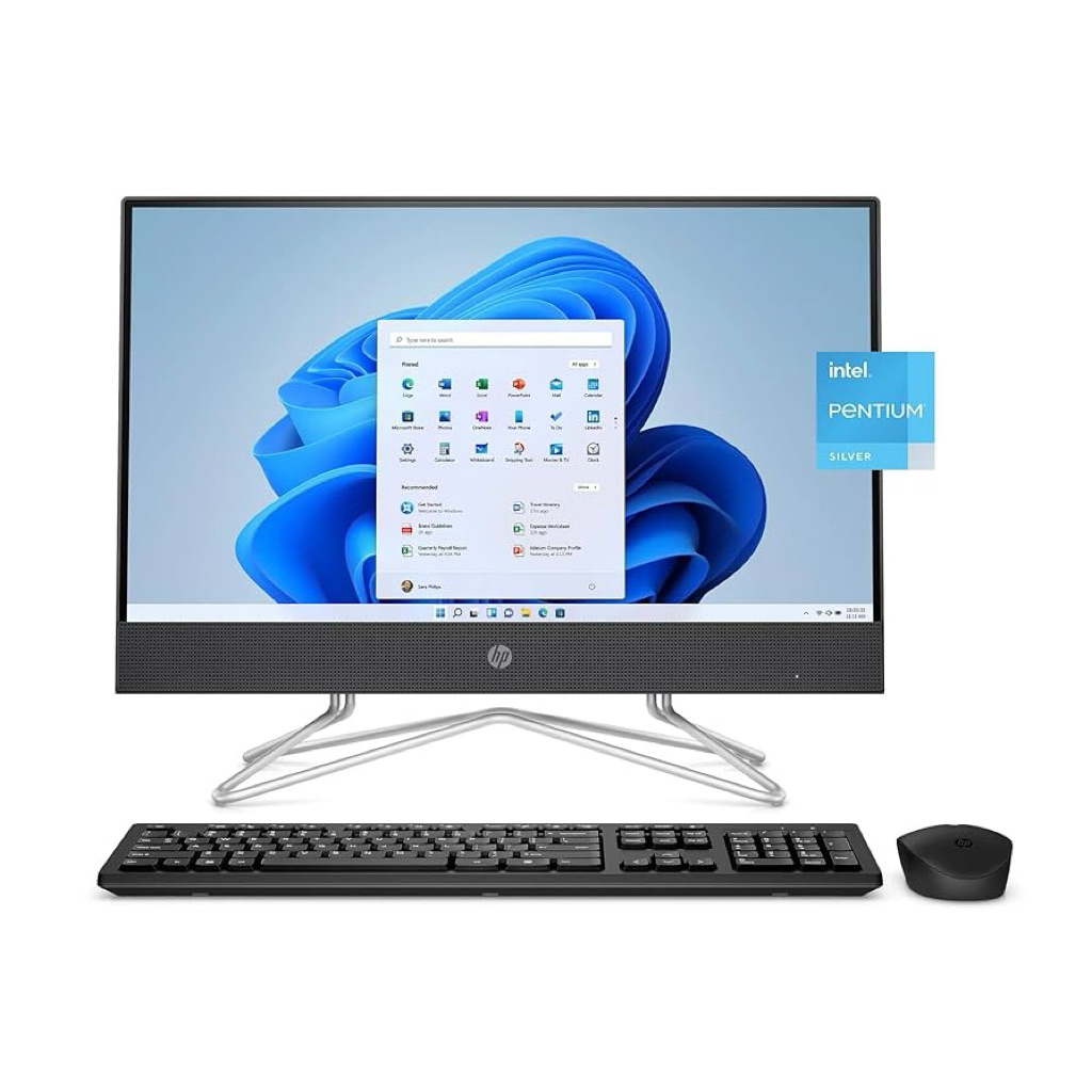 AIO PC ALL IN ONE HP 200 G3 INTEL CELERON J5005 RAM 8GB SSD 256GB LAYAR 22 INCH FRAMLES