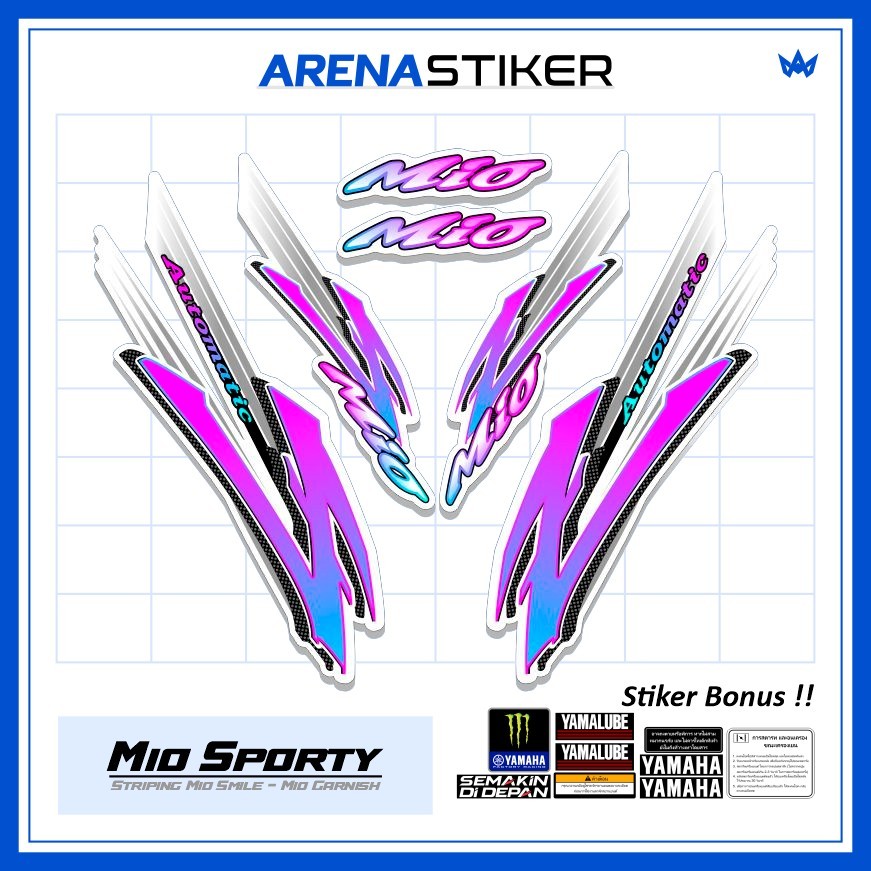 Motif MS53c Stiker Motor Mio Sporty Smile Urban Sticker Striping Setriping Setiker Settriping Skotle