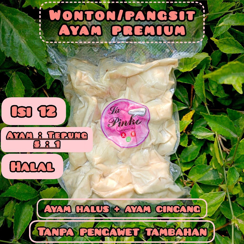 

Wonton Pangsit Ayam Premium Isi 12 Halal Tanpa Saos