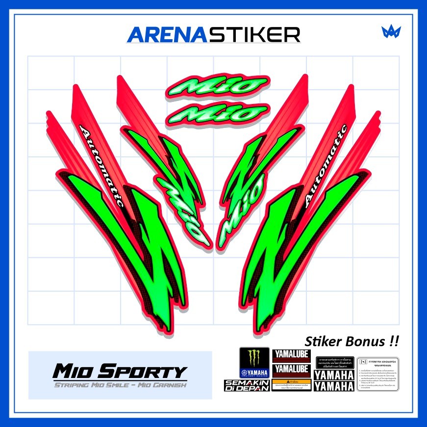 Motif MS58c Stiker Motor Mio Sporty Smile Urban Sticker Striping Setriping Setiker Settriping Skotle