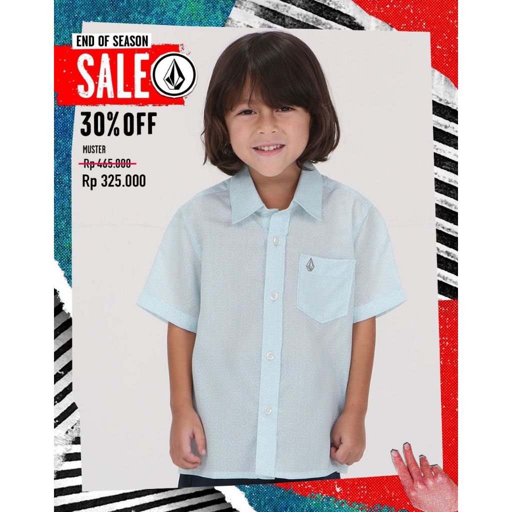 RAYSURF VOLCOM SALE T-SHIRT ANAK 570100455 ORIGINAL