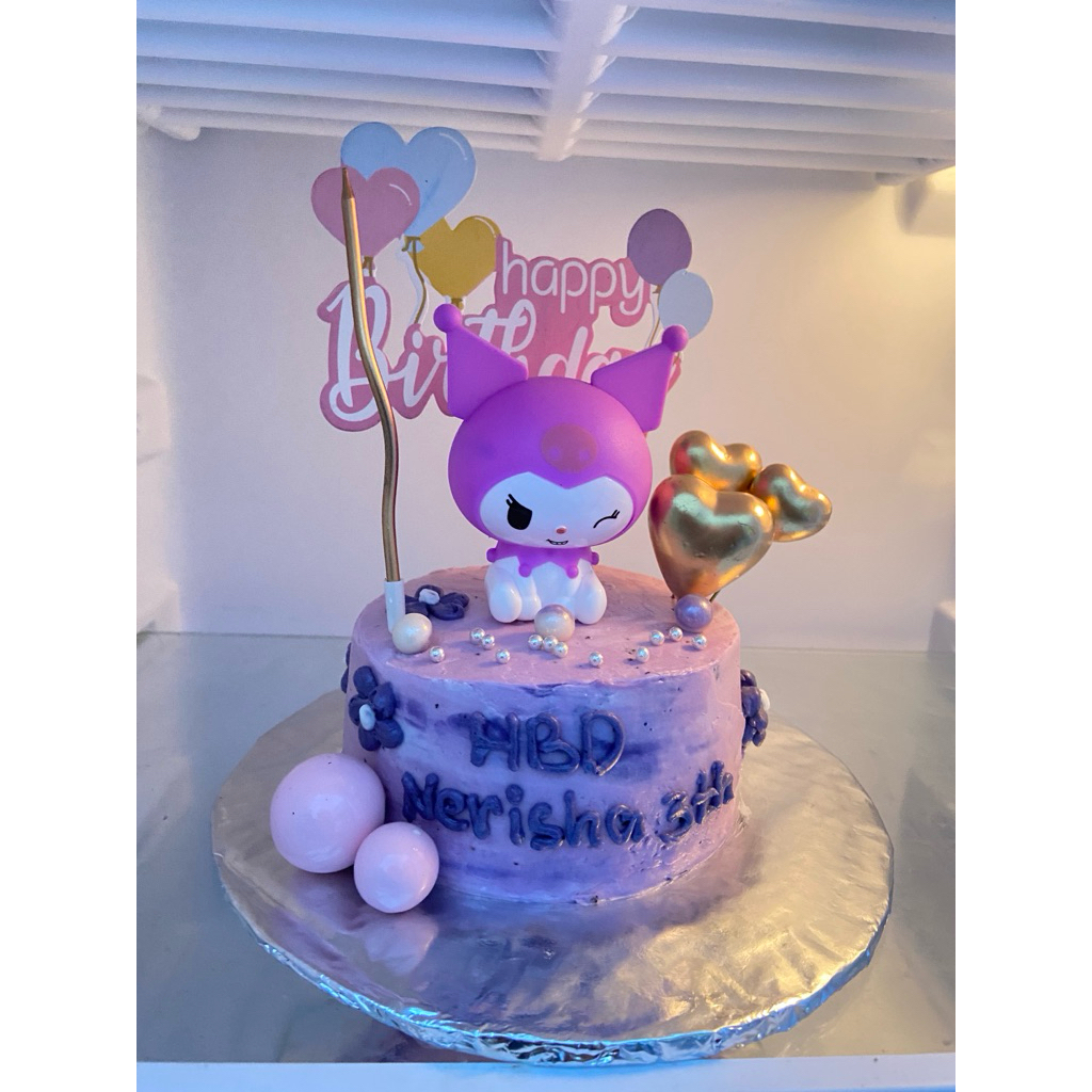 

cake kuromi uk 12/cake tema ungu/cake ulang tahun