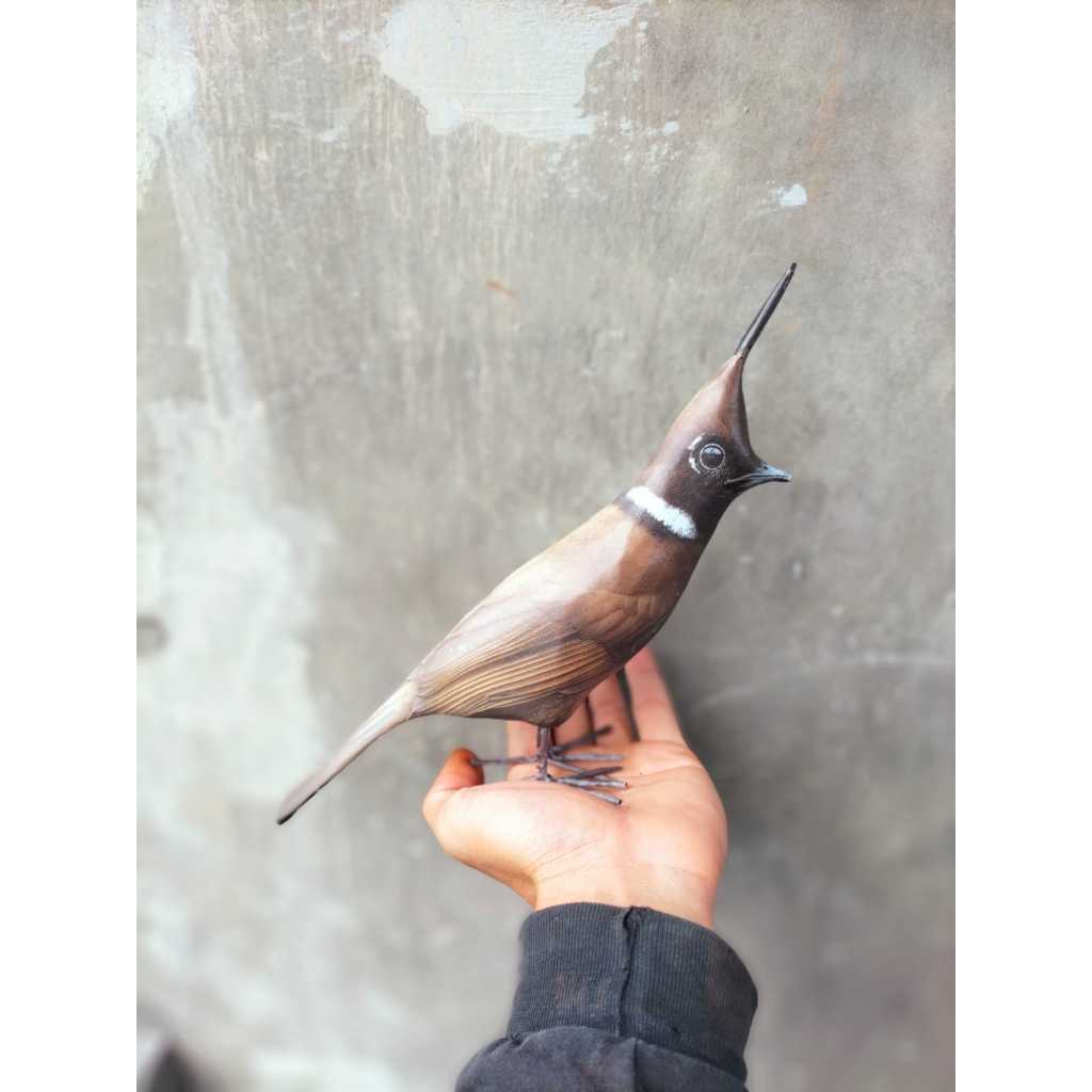 PATUNG JONTROT BURUNG CILILIN COKLAT - JONTROT BURUNG CILILIN COKLAT MIRIP ASLI