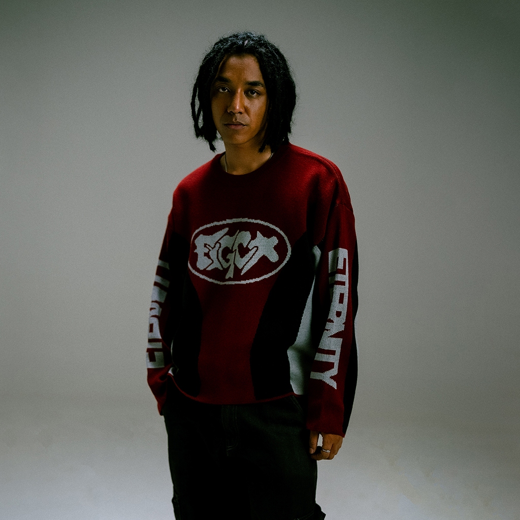 Figco - Knitted Boxy Crewneck Jersey Knitwear Sweatshirt Versal Maroon